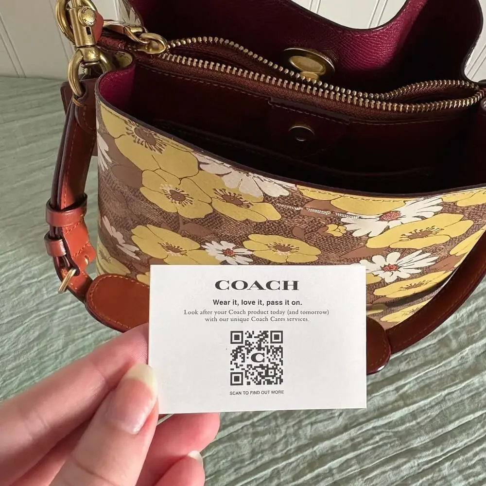 Coach Willow Bucket Bag in Signature Canvas with Floral Print